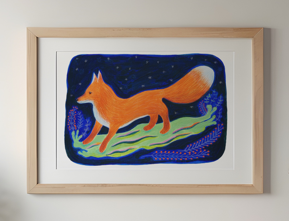 MIDNIGHT FOX - Art Print