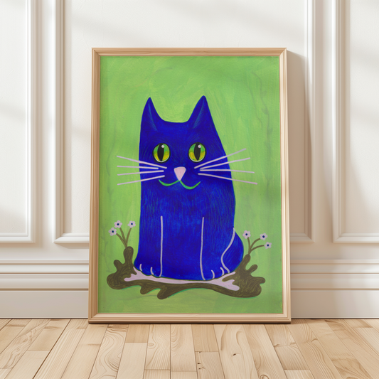 BLUE CAT - Art Print