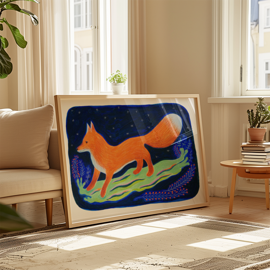 MIDNIGHT FOX - Art Print