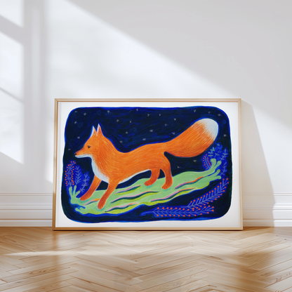 MIDNIGHT FOX - Art Print