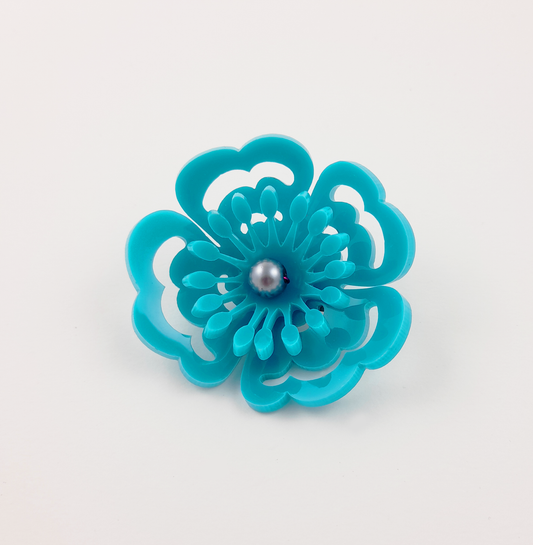 Turquoise Anemone Brooch