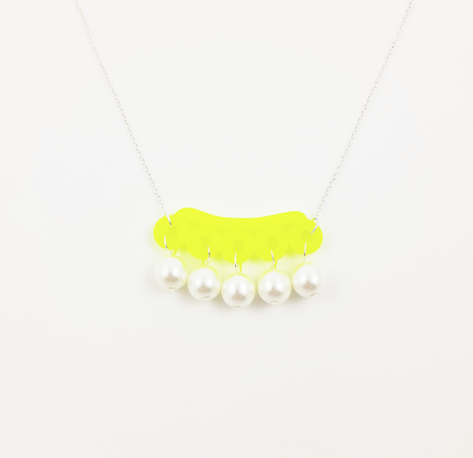 Neon Yellow Mini Bubble Necklace