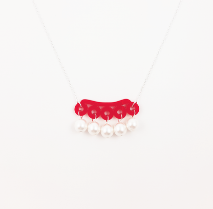 Cherry Red Mini Bubble Necklace