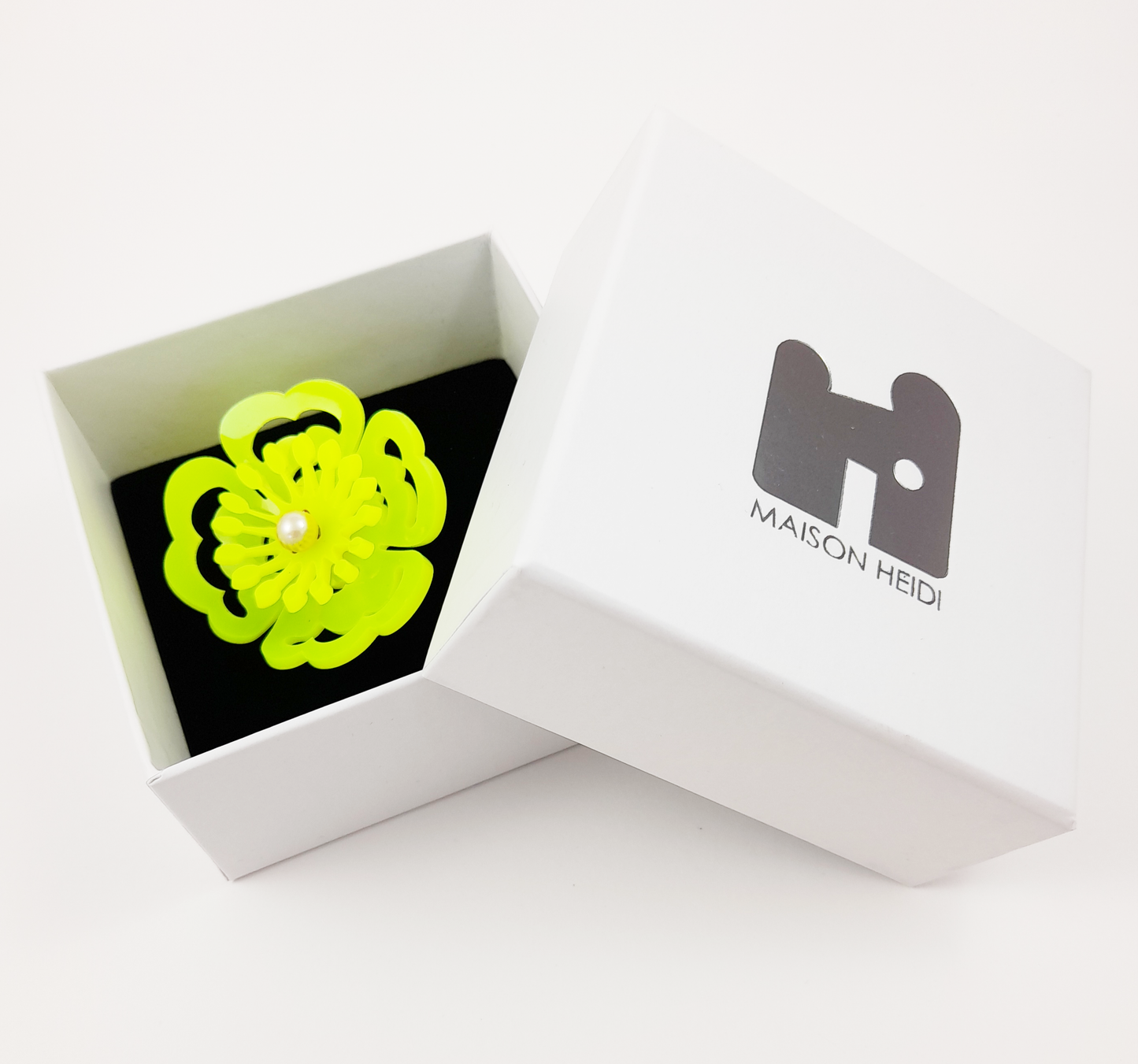 Neon Yellow Anemone Brooch