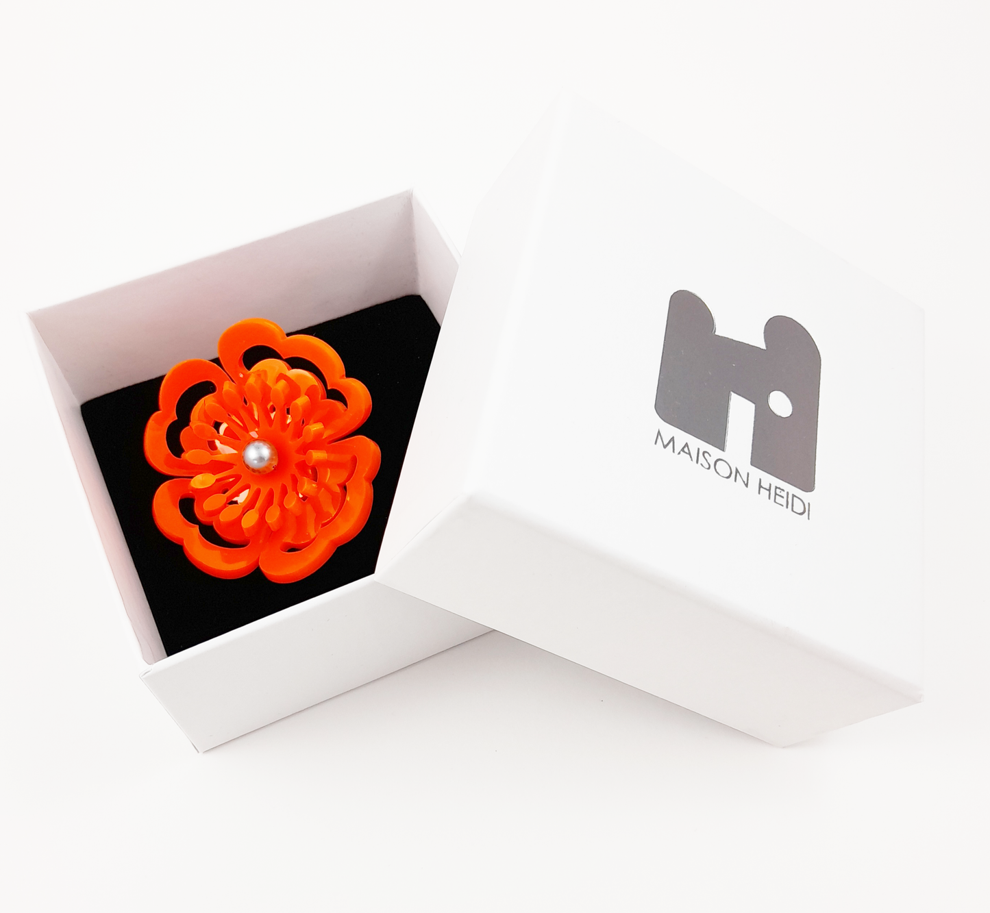 Orange Anemone Brooch