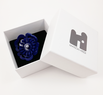 Navy Anemone Brooch