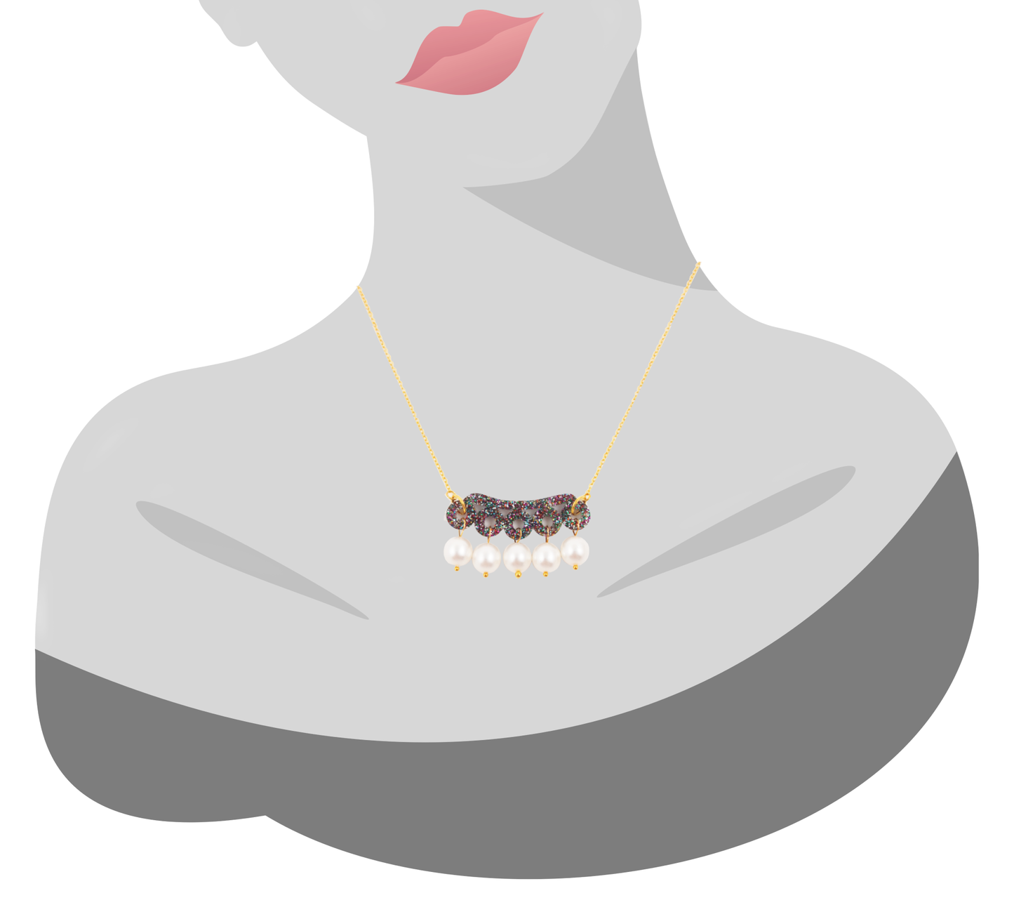 Navy Mini Bubble Necklace