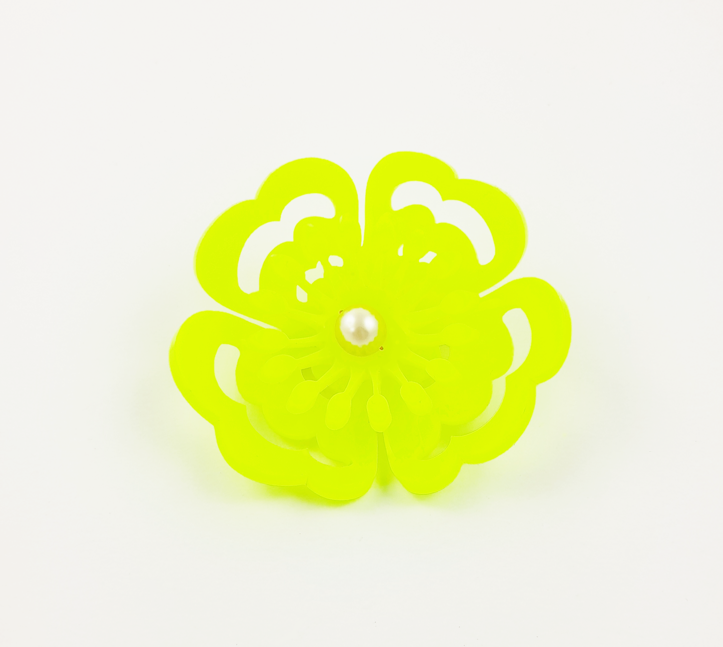 Neon Yellow Anemone Brooch